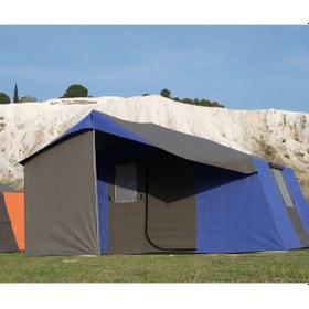 Resim Tmç KAPI SİNEKLİKLİ 3+1 L Mutfaklı Double Kamp Çadırı 6-8 Kişilik - Mavi 