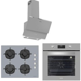 Resim Gri Cam Ankastre Set (3490 Oslo - CS5335S02 - BO6502S02) 