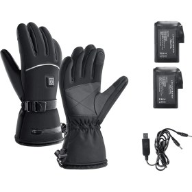 Resim Pshcooe Kış Akıllı Elektrikli Isıtma Eldivenleri Rüzgar Geçirmez Sıcak Su Geçirmez Dokunmatik Ekran Açık Bisiklet ve Kayak Eldivenleri (Yurt Dışından) 