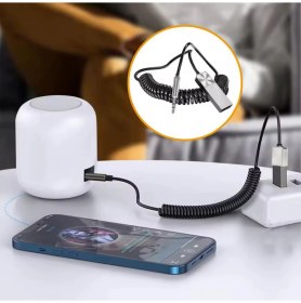 Resim Tokqı Bluetooth Wireless Bt5.1 USB To 3,5mm Araç Kiti Bluetooth Araç Içi Fm Transmitter Hif Ses Destekli 