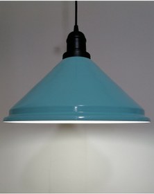 Resim Riolight Retro Turkuaz Içi Beyaz Tekli Metal Sarkıt Çap: 33Cm (538289290) 