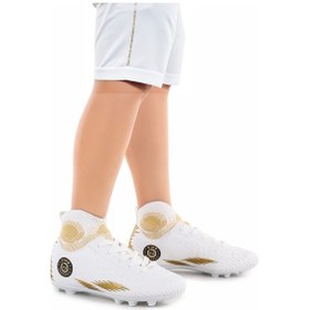 Resim Kiko Kids 142 Fkp Boğazlı Krampon Çim Saha Erkek Çocuk Futbol Ayakkabı Beyaz - Altın 