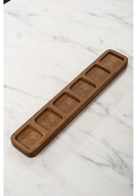 Resim Mienda Home 6 Bölmeli Uzun Ahşap Baharatlık Standı Ahşap 