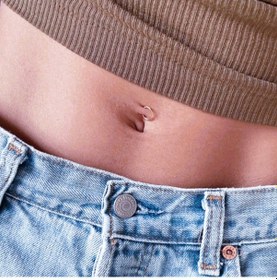 Resim Gümüş Renk 316 L Çelik Küçük Düz Halka Göbek Piercingi 8 Mm Renkli 