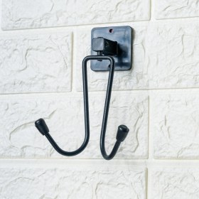 Resim Melek Store Kendiliğinden Yapışkanlı Siyah Paslanmaz Metal Bornoz ve Havlu Askılığı 