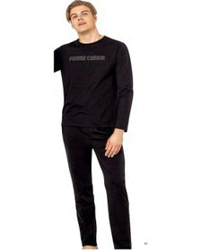 Resim Pierre Cardin 6093 Erkek Siyah Uzun Kollu Bisiklet Yaka Pijama Takımı-siyah-m Çok Renkli 