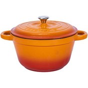 Resim Lava New Heritage Serisi 22 CM Döküm Demir Kapak Turuncu Yuvarlak Tencere LV Y TC3 22 YK3 O 