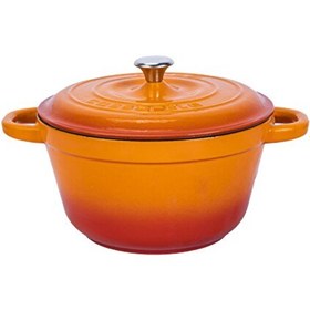 Resim Lava New Heritage Serisi 22 CM Döküm Demir Kapak Turuncu Yuvarlak Tencere LV Y TC3 22 YK3 O 