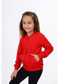 Resim Toontoy Kız Çocuk Nakışlı Hırka Kırmızı 