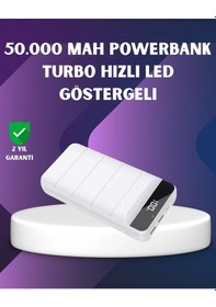Resim Bfs 50000mah Yüksek Kapasiteli Powerbank Hızlı Şarj Ve Led Ekranlı Çok Renkli 