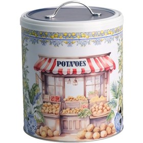 Resim Decorev Renkli Desenli 2 Li Metal Patates Soğan Saklama Kabı Seti Dc-6766 Siyah - Beyaz 