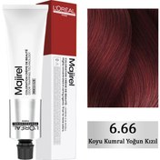 Resim Loreal Professionnel Majirel Coloration Creme - Saç Boyası No: 6.66 Koyu Kumral Yoğun Kızıl 60ml 