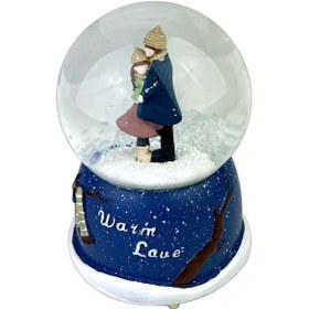 Resim Warm Love Işıklı Ve Müzikli Kar Küresi Model 1 - Lacivert 