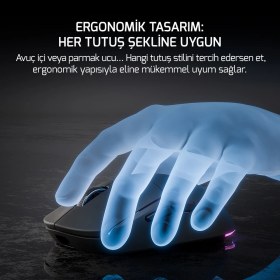 Resim Gamepower Fenix 24.000DPI Triple Mode (Kablolu/bluetooth/2.4g) Siyah Gaming Mouse 