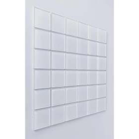 Resim Mozaikristal Mutfak tezgah arası ve tüm yüzeyler için Kristal Cam Mozaik, Renk: Beyaz, Cam ölçüsü: 48x48x4 mm, File ölçüsü: 30x30 cm. ( 1 Kutu = 11 File Karo = 1 m2 Fiyatıdır. ) 