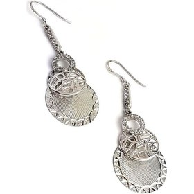 Resim Italyan Tasarımı Zirkon Taşlı Gümüş Bayan Küpe 