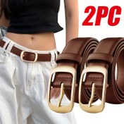 Resim 2 Adet Kadınlar İçin Vintage Tarzı Altın Tonlu Tokalı Kemerler - Ayarlanabilir, Günlük ve Parti Kullanımı için Çok Yönlü, Şık Kemerler | Dayanıklı Kemerler, Kadın Kemerleri, Zarif Kadın Kemerleri, Şık Kadın Kemerleri, Moda Kadın Kemerleri, Şık Kadın Kemerleri, Elbise Kemerleri 