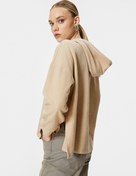 Resim Kapşonlu Sweatshirt Yanları Yırtmaçlı Standart Kesim 