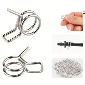 Resim 1/4" Sulama Hortumu Kelepçesi, Sıkı ve Sızdırmaz, Kurulumu Kolay, Damla Sulama Kiti Bağlantı Parçasının Sızıntısı İçin Çözüm, Sulama Uyumlu, Sulama parçası, 100 adet 