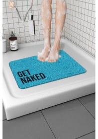 Resim Get Naked Banyo Paspası Kaymaz Taban Yumuşak Ve Esnek Paspas Islak Zemin Hijyenik Paspas 40x60 Cm Mavi 