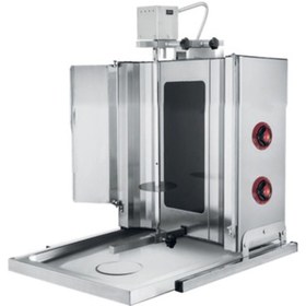 Resim CSA İnox Karacasan Endüstriyel Elektrikli 2 Radyan Üstten Motorlu Döner Ocağı Makinesi 