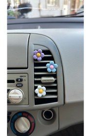 Resim FESECRAFT 2'li Mini Papatya Çiçeği Araba Klima Süsü Klips Süslemeleri Araç İçi Araç Aksesuar 