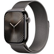 Resim Apple Watch Series 10 GPS + Cellular 46 MM Titanyum Kasa Milano Loop M/L Akıllı Saat (Apple Türkiye Garantili) 