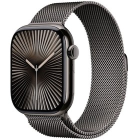 Resim Apple Watch Series 10 GPS + Cellular 46 MM Titanyum Kasa Milano Loop M/L Akıllı Saat (Apple Türkiye Garantili) 