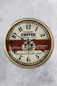 Resim Genel Markalar Hediyelik 36 Cm Eskitme Metal Espresso Duvar Saati 