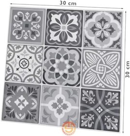 Resim TechnoSmart 3D Kendinden Yapışkanlı 30cm×30cm Kaplama Seramik Görünüm PVC Duvar Sticker Mutfak Banyo 