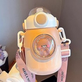 Resim Kayışlı Yalıtımlı Şişe - Samanlı Güzel Paslanmaz Çelik Su Şişesi - Vakum Yalıtımlı Çelik Metal Şişeler, Kayışlı Yeniden Kullanılabilir Sızdırmaz BPA Şişe, Spor Salonu, Seyahat, Spor için 