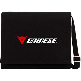 Resim Dainese Logo Text Siyah Kanvas Postacı Çantası - Siyah 