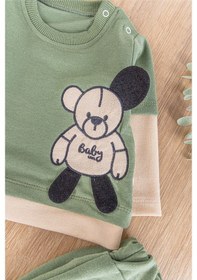 Resim Ayıcık Figürlü 2'li Erkek Bebek Takım Yeşil 