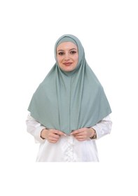 Resim Modish Group Hazır Türban & Başörtü Viskon Bone Setli Rahat Tesettür Şal İslami Giyim - Krem Açık Yeşil 