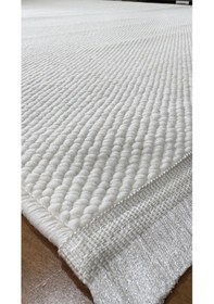 Resim Elvey Home Krem İskandinav Yumuşak Bukle Minimalist Tozumaz Salon Koridor Oturma Odası Özel Kesim Halı Yolluk Krem 