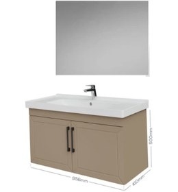 Resim Creavit D20 100cm Kapaklı Dikdörtgen Ayna Banyo Takımı Dafne 