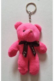 Resim Mahi Max Papyonlu Peluş Ayıcık Anahtarlık 12cm - Pembe 