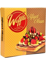 Resim Miyo Ambalaj Waffle Kutusu Selefonlu Krome Karton 100'lü 18 x 18 x 4 CM 