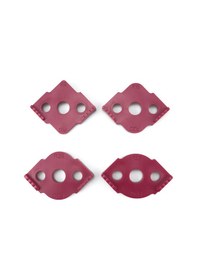 Resim Aubyhe 4'lü Ahşap İşçiliği Yarıçap Kalıbı Seti - Farklı Boyutlu Yuvarlak Köşe Konumlandırıcı Araçları Kırmızı 