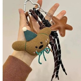 Resim Silver1 Zarif Anti-Kayıp Araba Anahtarlık Okul Çantası Çekicilik Bebek Yaratıcı Erkek ve Kadın Çift Yıldız Ayı Anahtarlık (Yurt Dışından) 