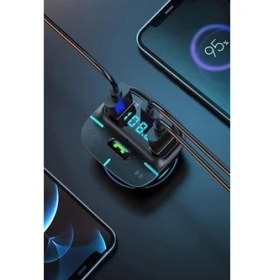 Resim River F9 Araç Fm Transmitter 5.3 Bluetooth Araç Kiti USB Type-C Hızlı Şarj Çıkışlı Çakmaklık Girişli (F9) 
