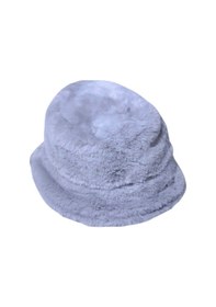 Resim Kadın Kürk Bucket Kova Şapka Gri Renkli 