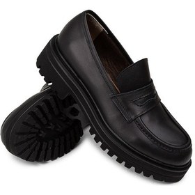 Resim Deery Hakiki Deri Siyah Kadın Loafer Ayakkabı - 01903zsyhe01 Siyah 