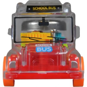 Resim Ctoy Işıklı Sesli Şeffaf Minibüs Kırmızı 