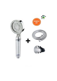 Resim Mintev Filtreli Arıtmalı Masajlı Krom Beyaz Elit Duş Başlığı Seti Krom Hortum Ve Mafsal Beyaz 