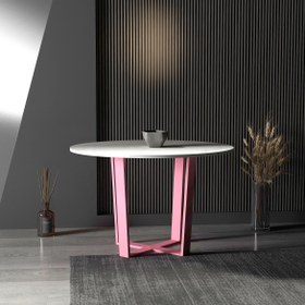 Resim Gramlan Yuvarlak Yemek & Toplantı Masası - Pembe 