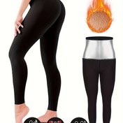 Resim 1 adet Kadın Yeni İlkbahar/Yaz, Kadın Yoga Pantolonu, Tayt, Spor Yüksek Bel Sauna Pantolonu, Terlemeyi Hızlandırmak, Karın Tonlama, Fitness Koşu, Dokuz Noktalı Sıkı Fitness Pantolonu Şekillendirici Yoga Pantolonu 