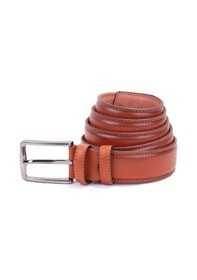 Resim Dagoster DMK26-306DG Açık Taba 3.5 CM Hakiki Deri Erkek Kemer Taba 