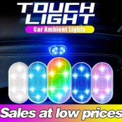 Resim USB ile Şarj Edilebilen LED Ortam Araba Işıkları, Dokunmatik Kontrollü Ayak Desteği Gece Lambası, Çok Renkli Kısılabilir Okuma Lambası, Araba, Oda Dekorasyonu, 5V Çalışma Voltajı, Pil Gerekmez 