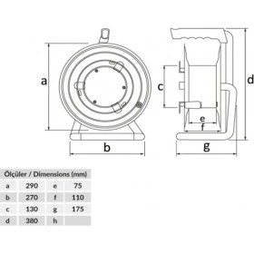 Resim Bemis Metal Mavi Kablo Makarası (Kulaklı Kapaklı) 